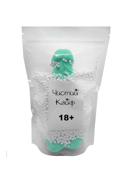 Крафтове мило-член із присоскою Чистий Кайф Turquoise size XL, натуральне