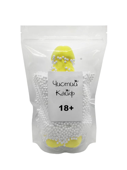 Крафтове мило-член із присоскою Чистий Кайф Yellow size XL, натуральне