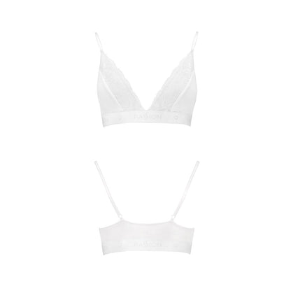 Еластичний топ з мереживом Passion PS001 TOP S, white