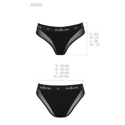 Трусики з прозорою вставкою Passion PS002 PANTIES S, black