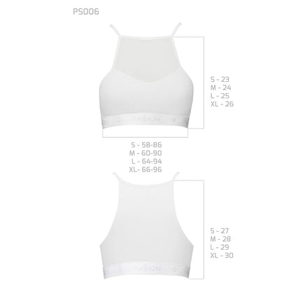 Спортивний топ з прозорою вставкою Passion PS006 TOP S, white
