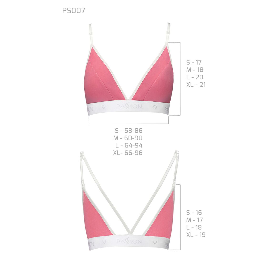 Спортивний топ з подвійними бретелями Passion PS007 TOP S, pink