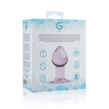 Рожева анальна пробка зі скла Gildo Pink Glass Buttplug No. 27