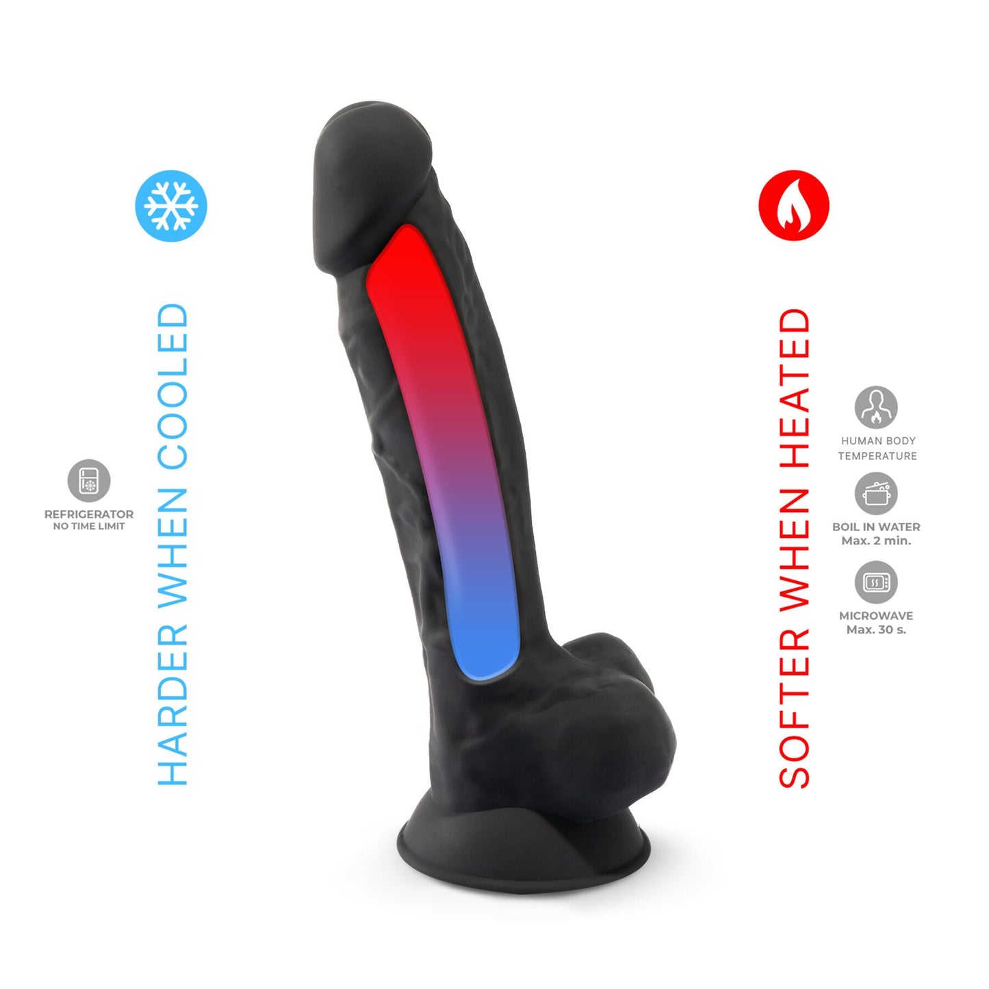 Фалоімітатор SilexD Vetus Black (MODEL 1 size 8in), двошаровий, силікон + Silexpan, діаметр 4,2см