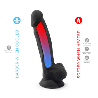 Фалоімітатор SilexD Vetus Black (MODEL 1 size 8in), двошаровий, силікон + Silexpan, діаметр 4,2см