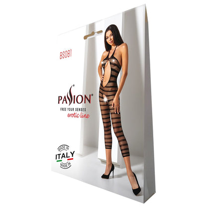 Сітчастий бодістокінг з відкритим животом Passion BS081 black