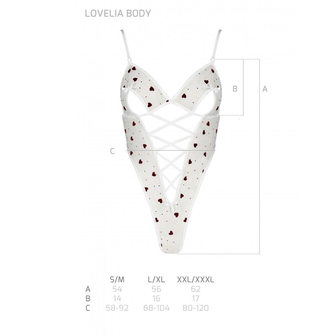 Еротичний боді з малюнком Passion LOVELIA BODY XXL/XXXL, white