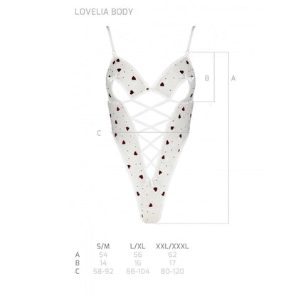 Еротичний боді з малюнком Passion LOVELIA BODY XXL/XXXL, white