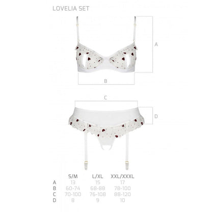 Сексуальний комплект з поясом для панчіх Passion LOVELIA SET L/XL, white