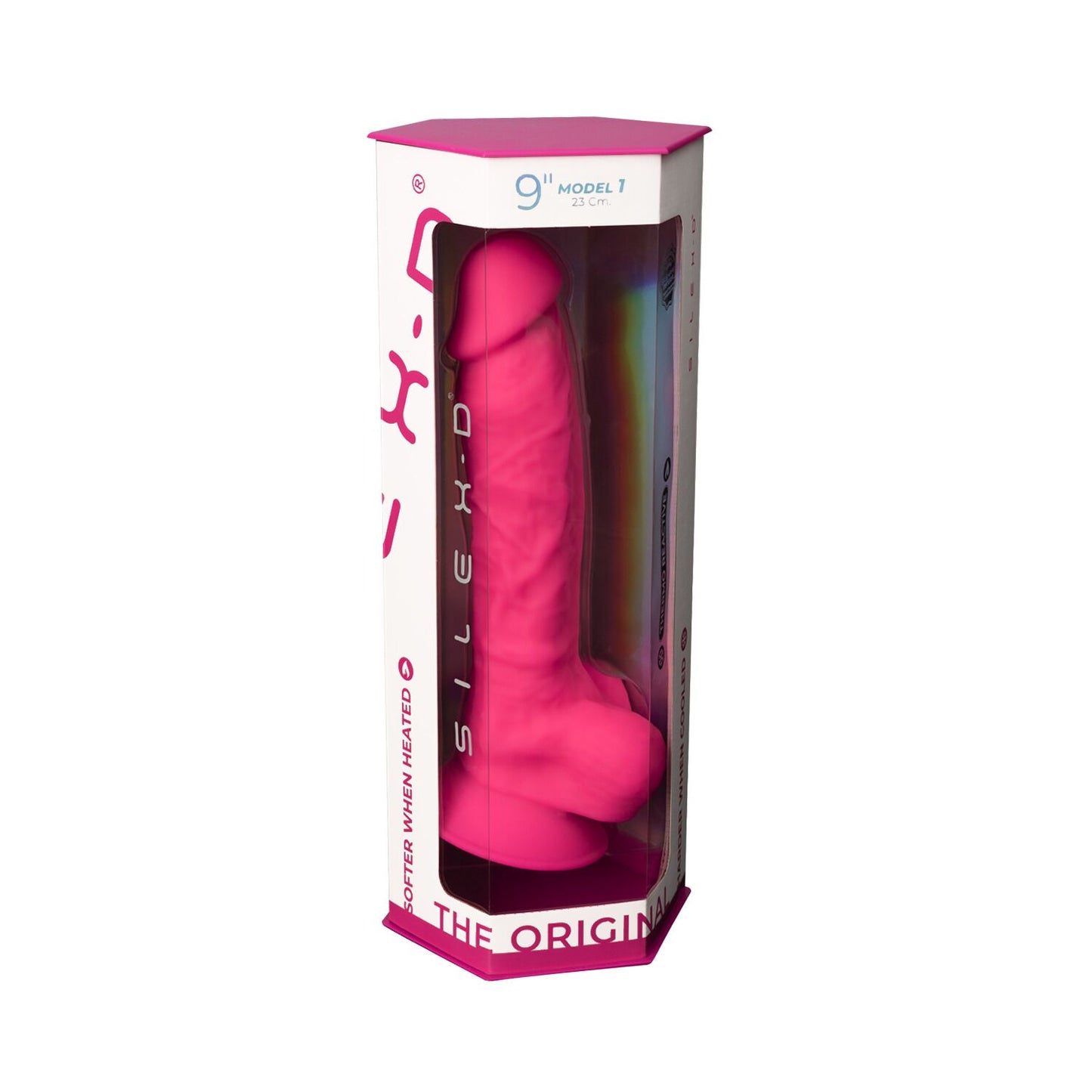 Фалоімітатор SilexD Tomas Pink (MODEL 1 size 9in), двошаровий, силікон + Silexpan, діаметр 4,9см