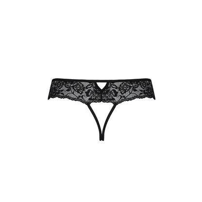 Мереживні стрінги з доступом Passion SENIA THONG S/M, black