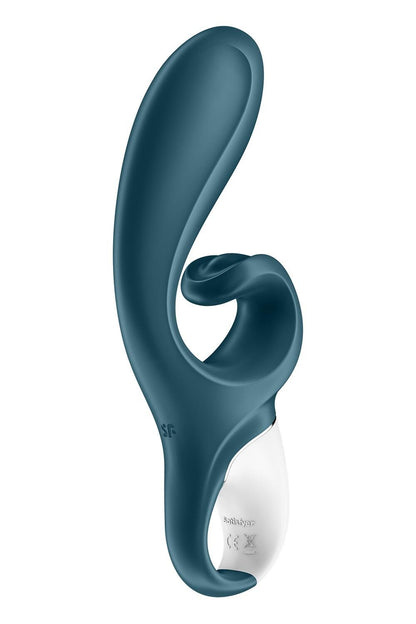 Смарт вібратор-кролик Satisfyer Hug Me Bluegrey, 2 мотори, діаметр 4,2см, широка кліторальна частина