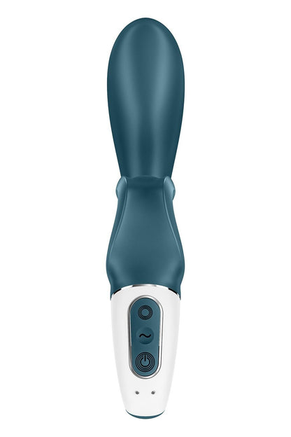 Смарт вібратор-кролик Satisfyer Hug Me Bluegrey, 2 мотори, діаметр 4,2см, широка кліторальна частина