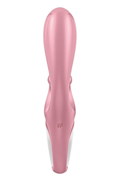 Смарт вібратор-кролик Satisfyer Hug Me Pink, 2 мотори, діаметр 4,2см, широка кліторальна частина