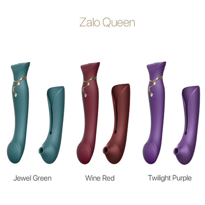 Смартвібратор 3в1 Zalo — Queen Set Wine Red, пульсівна перлина та вакуум, кристал Swarovski