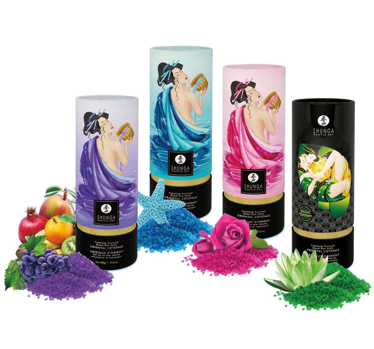 Пінлива сіль для ванни Shunga Dead Sea salt Oriental Crystals — Rose Petal (500 г), Мертвого моря