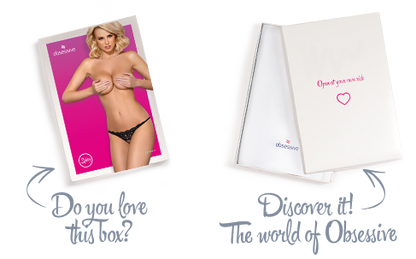 Мереживні танги з двома отворами Obsessive 831-THC-1 crotchless thong S/M, чорні, бантики