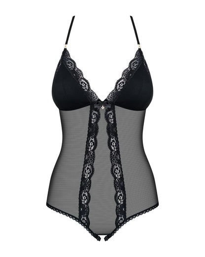 Сітчастий боді з відкритими сідницями Obsessive 841-TED-1 teddy S/M, чорний