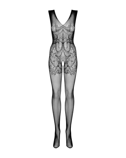 (SALE) Бодістокінг Obsessive Bodystocking F234 S/M/L, абстрактний малюнок, глибоке декольте