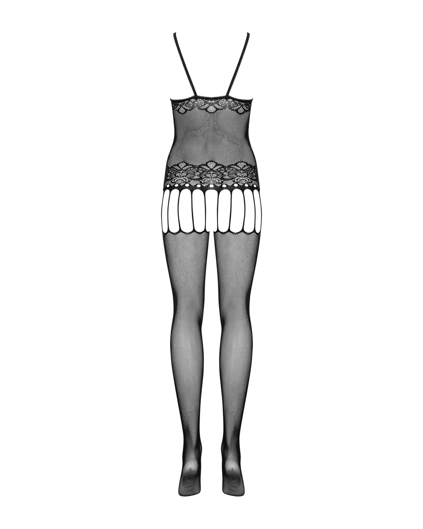 Бодістокінг Obsessive Bodystocking F235 S/M/L, тонкі підв’язки, ніжний декор, сіточка