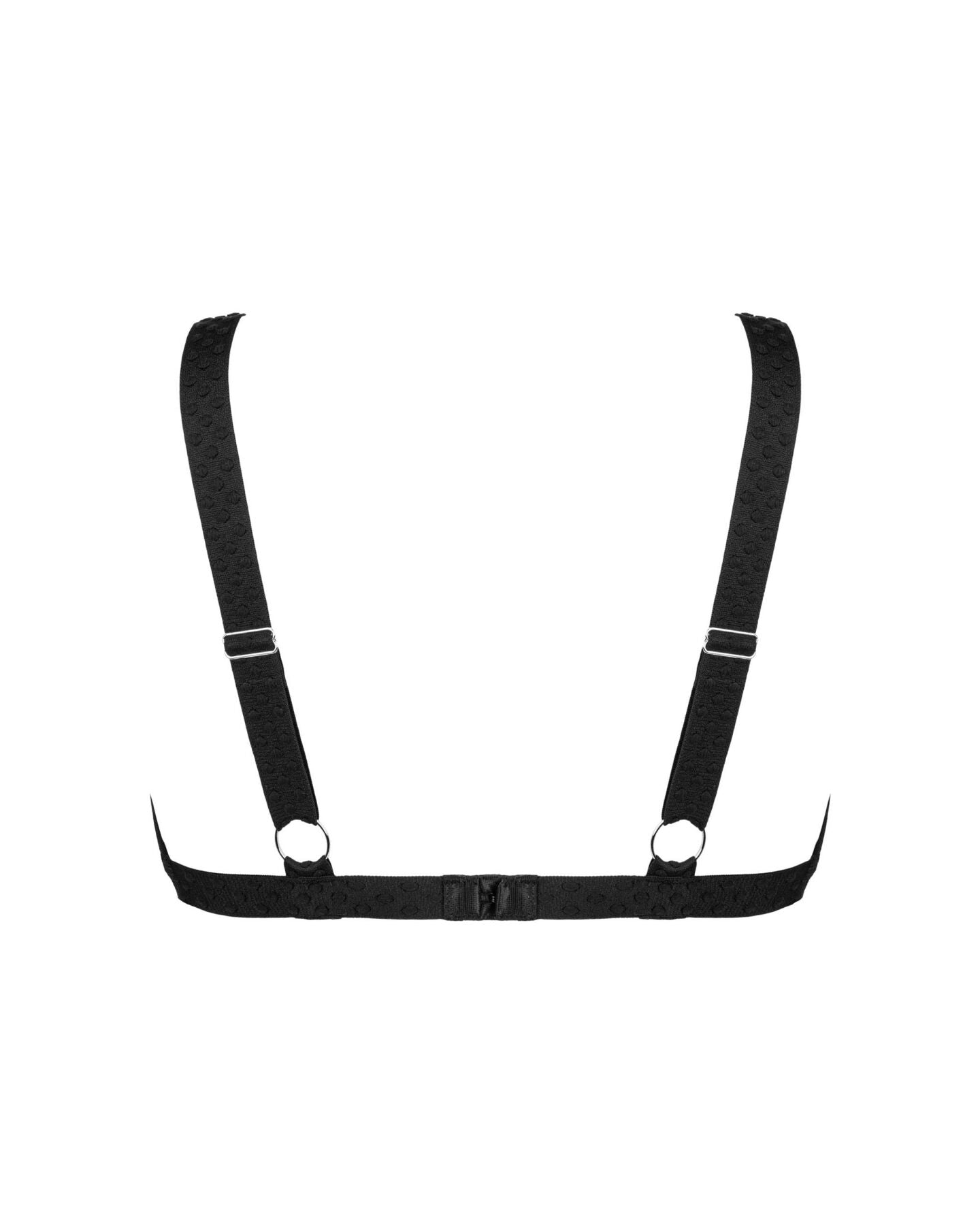 Мереживний бюстгальтер із трикутною чашкою Obsessive Estiqua bra M/L, чорний, широкі лямки