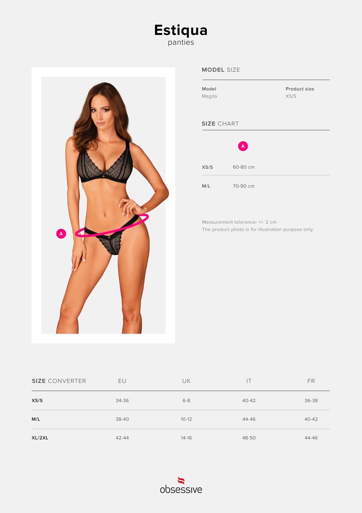 (SALE) Мереживні трусики із заниженою талією Obsessive Estiqua panties M/L, чорні