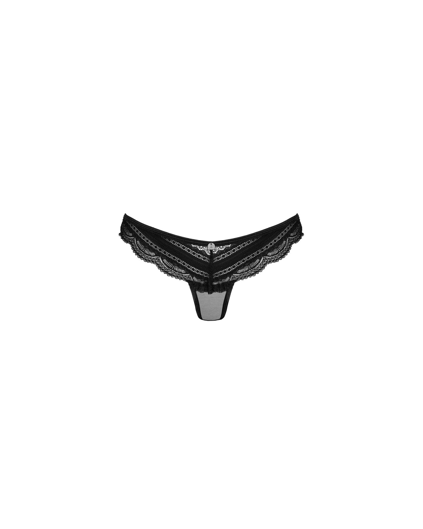 Напівпрозорі трусики з підвіскою Obsessive Ivannes panties black L/XL, чорні