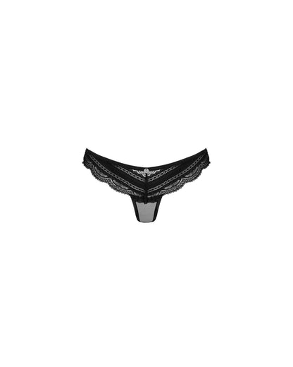 Напівпрозорі трусики з підвіскою Obsessive Ivannes panties black L/XL, чорні