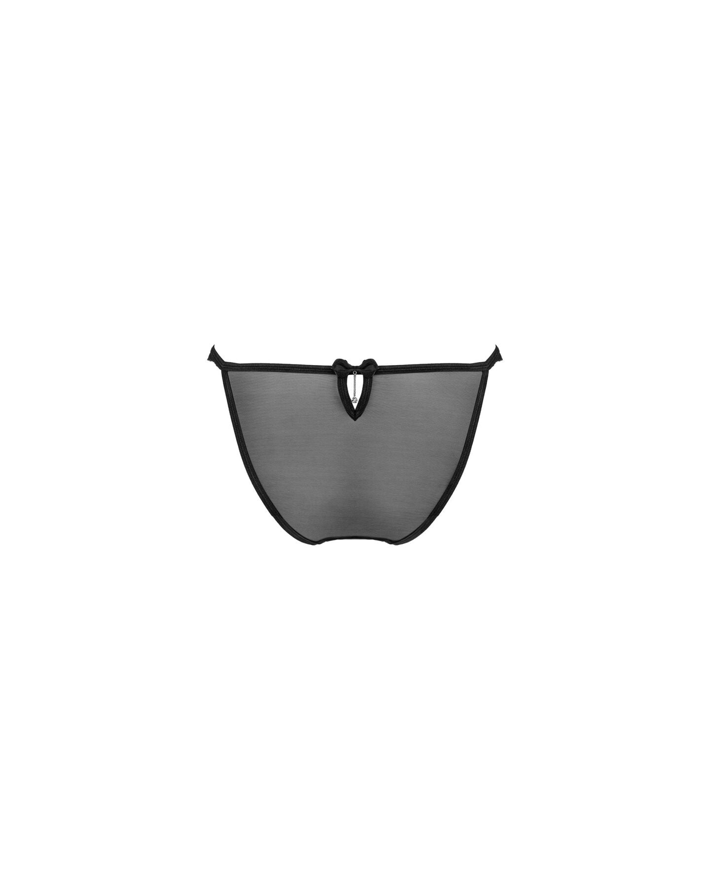 Напівпрозорі трусики з підвіскою Obsessive Ivannes panties black 2XL/3XL, чорні