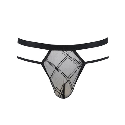 Чоловічі прозорі стринги Passion 029 THONG COLLIN XXL/XXXL Black, сітка