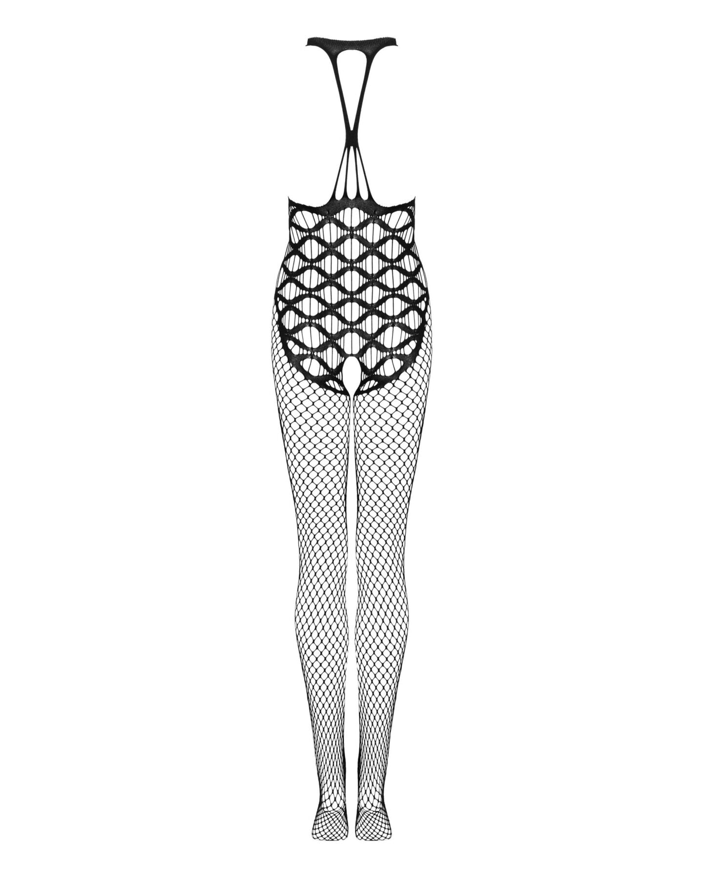 Сітчастий бодістокінг з імітацією боді Obsessive Bodystocking G332 S/M/L, black, з доступом