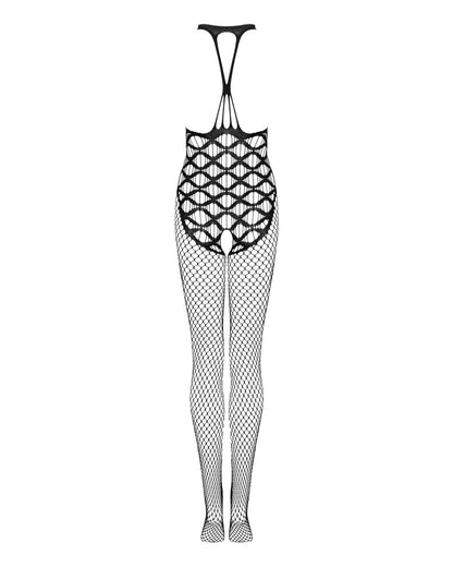 Сітчастий бодістокінг з імітацією боді Obsessive Bodystocking G332 S/M/L, black, з доступом