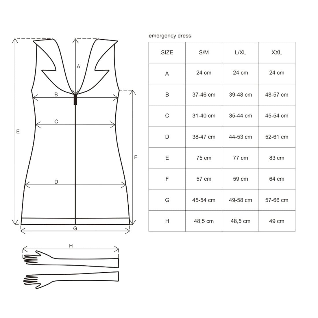 Еротичний костюм медсестри Obsessive Emergency dress S/M, white, сукня, стринги, рукавички, чепчик, стетоскоп