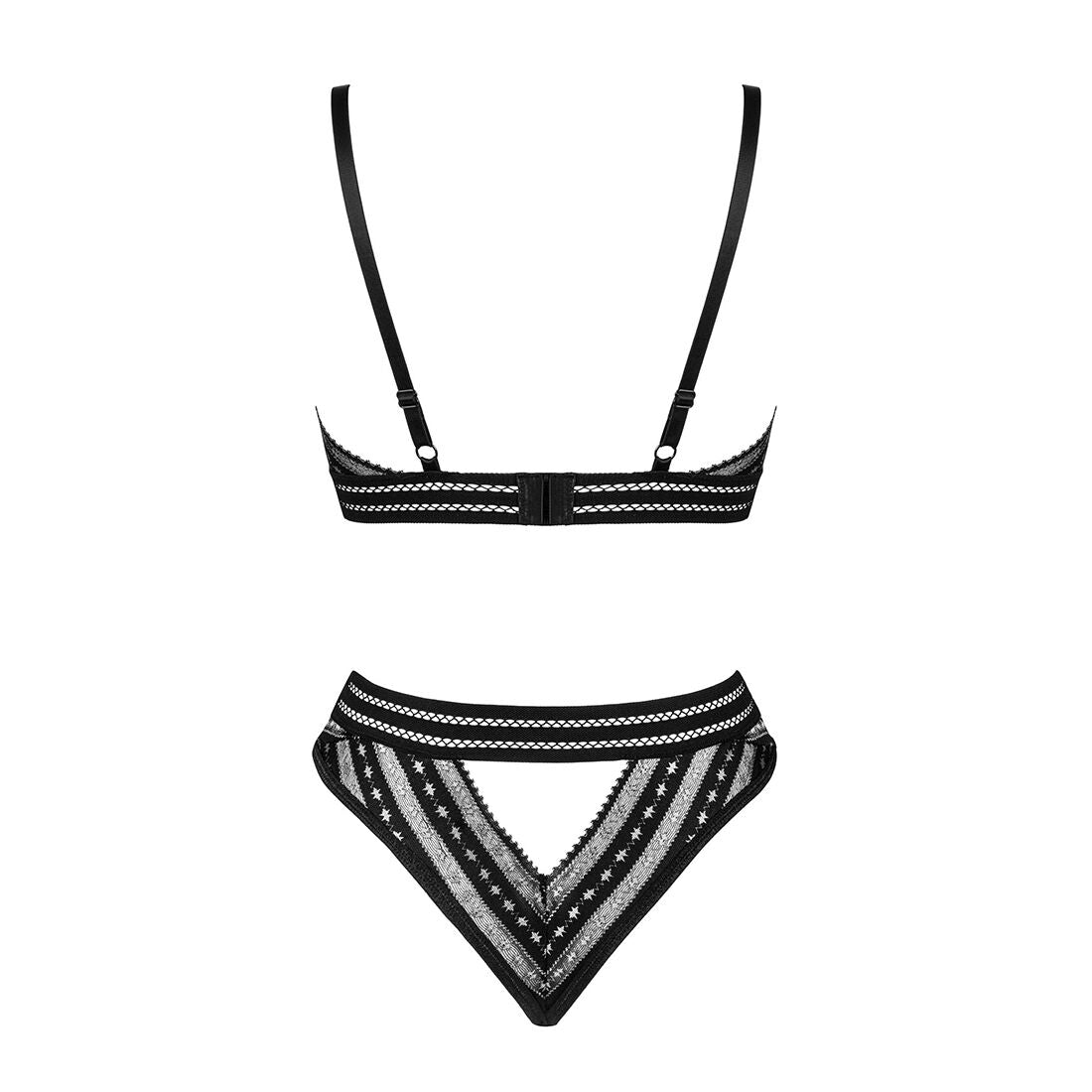 Комплект білизни Obsessive Natilya 2-pcs set XS/S, black, бюстгальтер, трусики