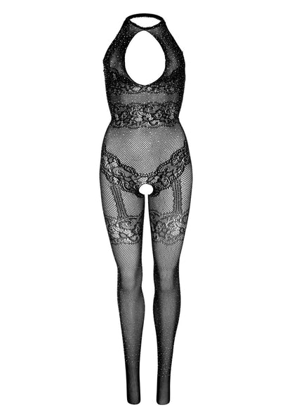 (SALE) Бодістокінг Leg Avenue Rhinestone Lace and Net Bodystocking OS Black