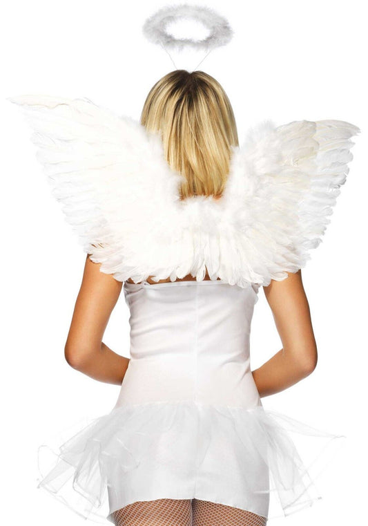 (SALE) Набір аксесуарів «Ангел» Leg Avenue Angel Accessory Kit, крильця з пір’я, німб