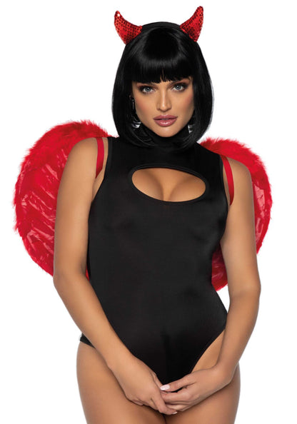 (SALE) Крила дияволиці Leg Avenue devil wings Red, справжнє пір’я