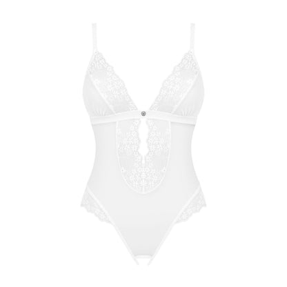 Еротичне напівпрозоре боді Obsessive Heavenlly crotchless teddy XS/S, з доступом