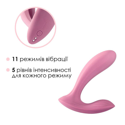 Смарт-вібратор у трусики Svakom Erica Romantic Rose, дуже гнучкий, 2 мотори