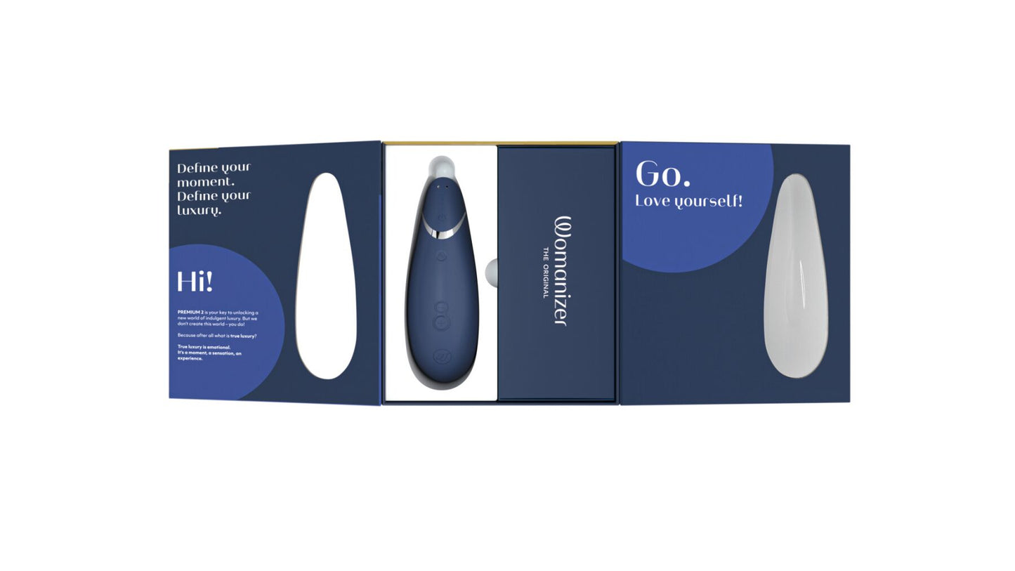 Вакуумний кліторальний стимулятор Womanizer Premium 2 - Blueberry, функції Autopilot та Smart Silence