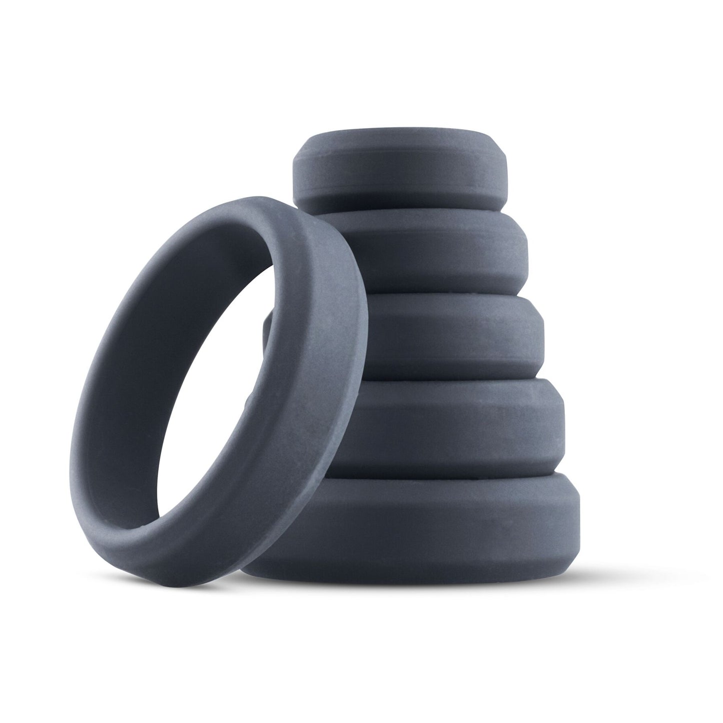 Набір ерекційних кілець Boners 6-Piece Cock Ring Set, діаметр від 2,6 до 5,7 см, силікон