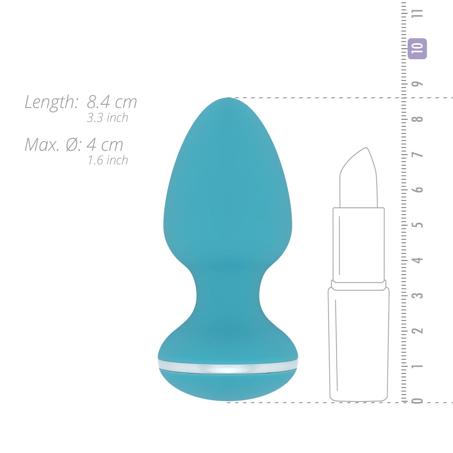 Анальна вібропробка Cala Azul – Blanca Vibrating anal plug, 10 режимів