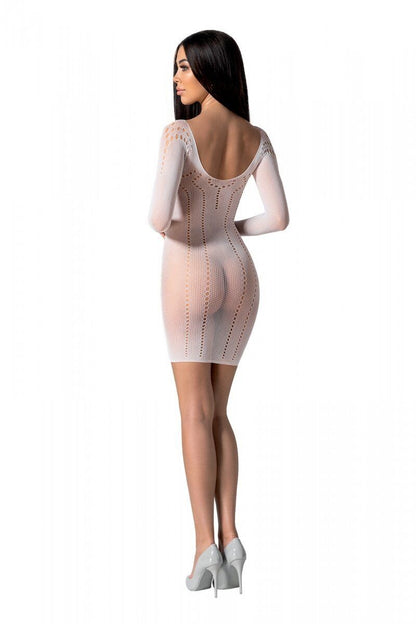 Напівпрозора мінісукня Passion BS101 One Size, white, рукава-мітенки