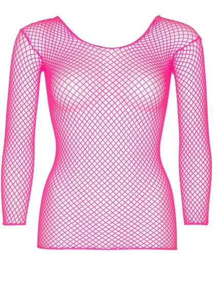 Сітчастий топ Leg Avenue Long Sleeves T-Shirts Neon Pink, One Size