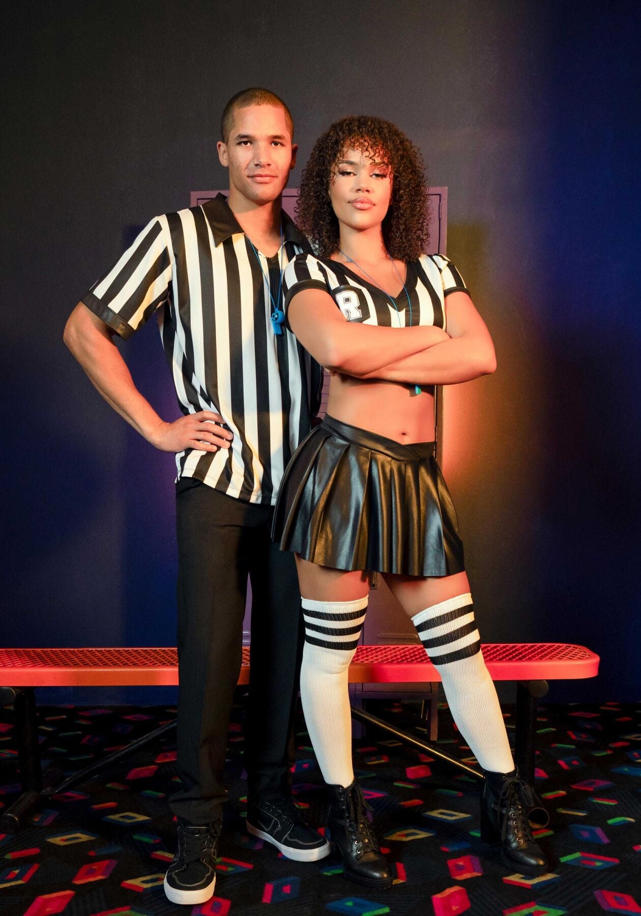 Костюм рефері Leg Avenue Time Out Referee XS, кроп-топ спідниця, свисток
