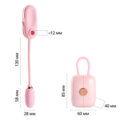 Вакуумний кліторальний стимулятор Otouch Louis Vibrate Pink з віброяйцем, у кейсі