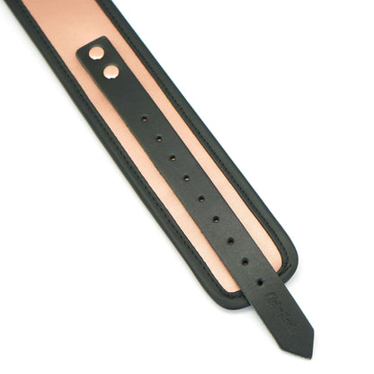 Широкий нашийник з повідцем Liebe Seele Rose Gold Memory Collar with Leash, натуральна шкіра