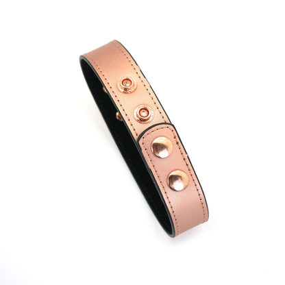 Нашийник із затискачами для сосків Liebe Seele Rose Gold Memory Collar with Nipple Clamps, шкіра