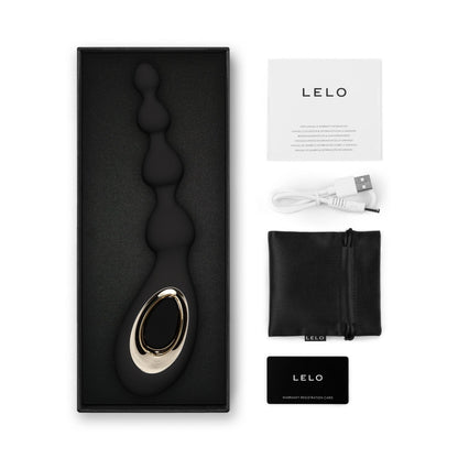 Анальне намисто з вібрацією LELO Soraya Beads Black, різний діаметр намистин, 8 режимів