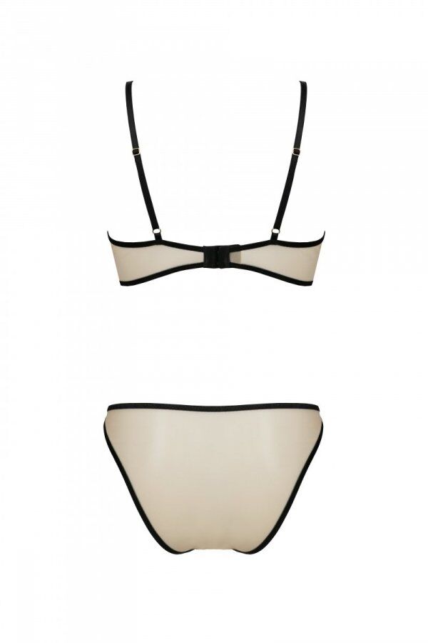 Комплект Passion LORINA SET, S/M, beige, бюстгальтер та трусики